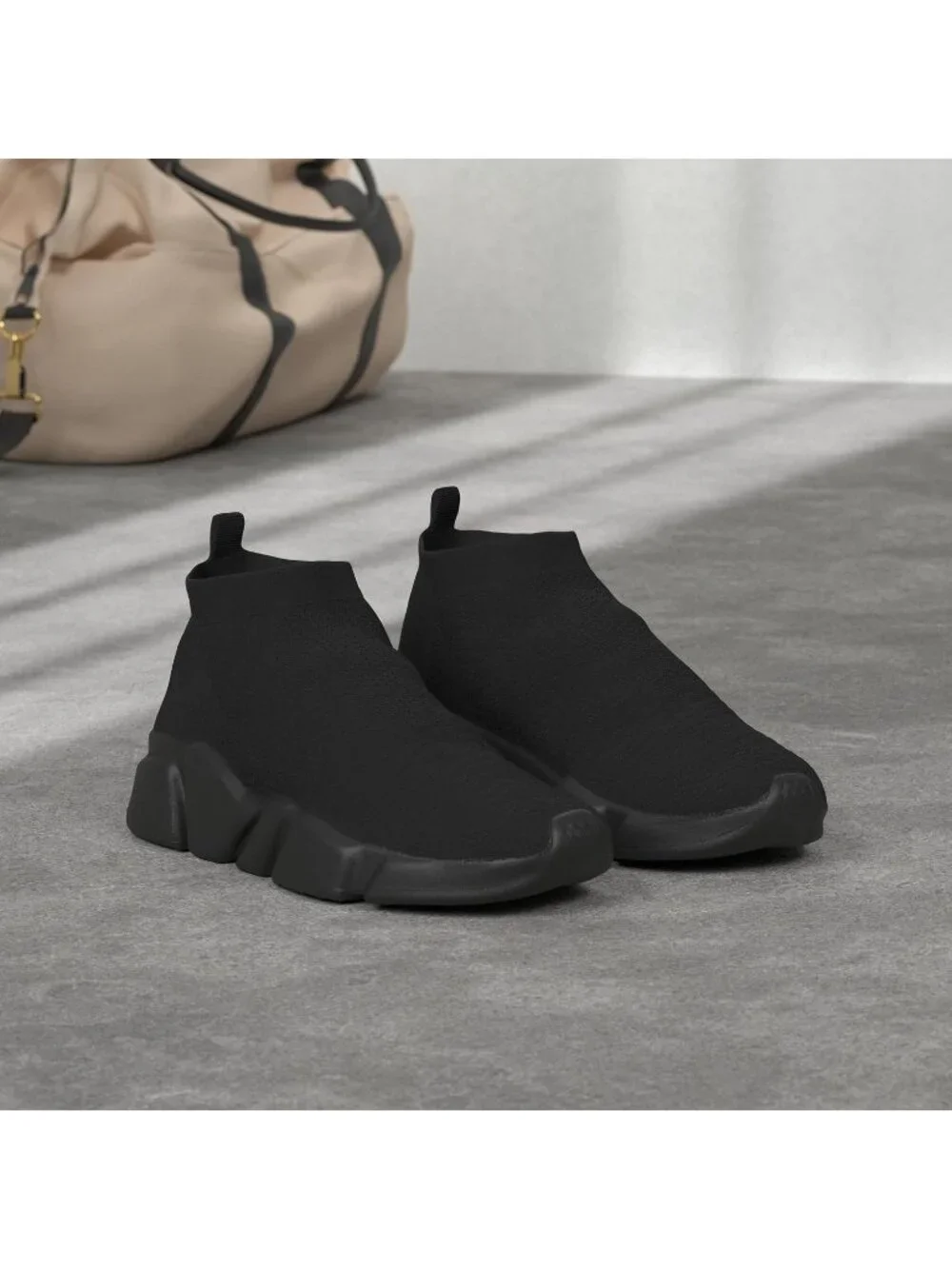 🆕Men's All Black Mesh Running Comfortable Lightweight Breathable Walking Shoes